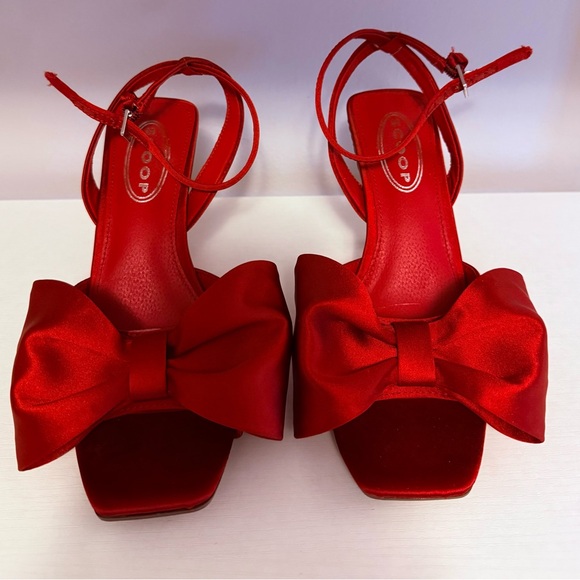 Shoes - ❤️ Red Satin Bow Heels – Size 6 | Prom • Date Night • Special Occasion ❤️